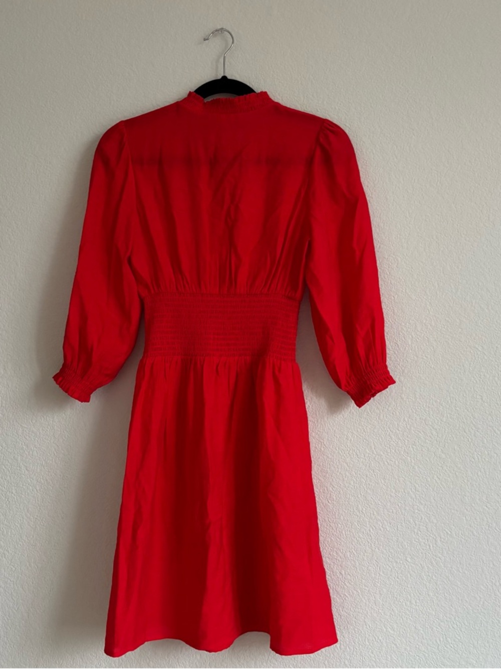 Maje Ritha Rouje Red Smocked Dress - Picture 12 of 17